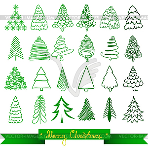 Christmas trees - vector image