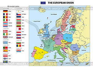 Карта Европейского Союза - векторный клипарт