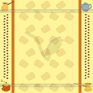 Frame with coffee and cookies - vector clipart / vector image