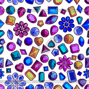 Seamless background with realistic precious stones - vector image