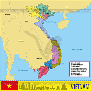 Vietnam map - vector clipart