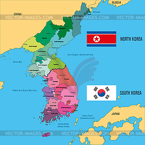 Korea map - vector clipart