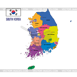 Korea map - vector clipart