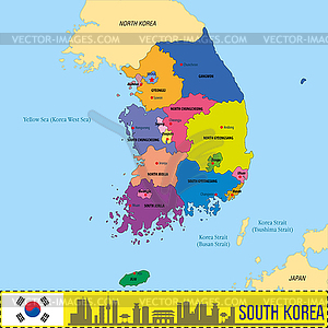 Korea map - vector clipart