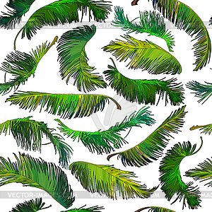Фон из листьев пальмы - изображение в векторном формате