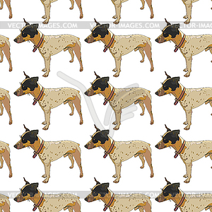 Seamless background with dogs - vector clipart / vector image