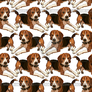 Seamless background with dogs - vector clipart