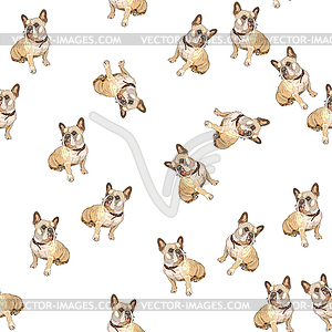 Seamless background with dogs - vector image