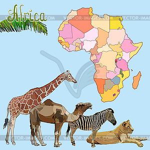 Background with continent of Africa - vector image