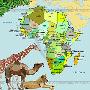 Background with continent of Africa - vector image