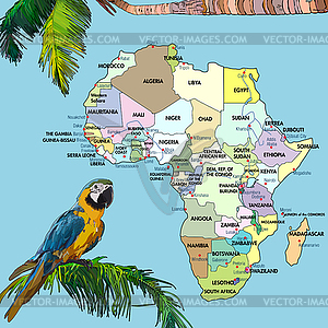 Фон с континентом Африки - стоковое векторное изображение