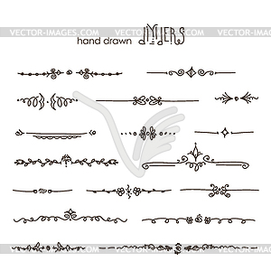 Dividers, line border set and design element - vector clip art