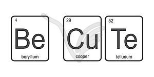 Chemical elements of periodic table,funny phrase -b - vector image