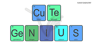 Chemical elements of periodic table,colorful fun - vector image