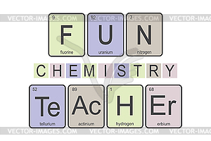 Chemical elements of periodic table,funny phrase - vector image