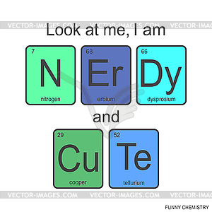 Chemical elements of periodic table,colorful funny - vector image