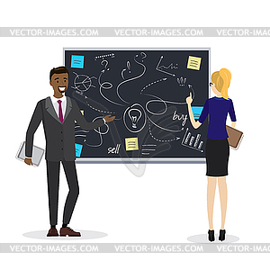Персонажи бизнесмена и бизнесвумен, Бизнес - изображение в векторном виде