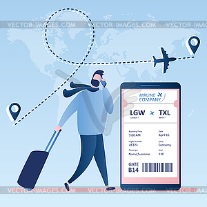 Online check-in,Airline boarding pass ticket with - vector image