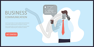 Business communication concept banner or web page - vector image