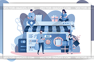 E-commerce application or online shop web page and - vector image