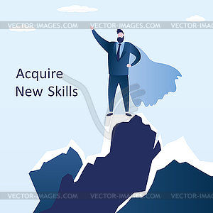 Strong and successful male,acquire new skills and - vector clip art