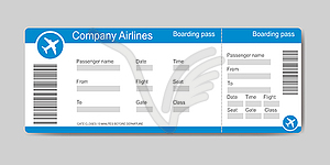 Шаблон посадочного талона, билета на самолет - изображение в формате EPS