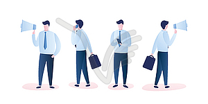 Set of businessmen or office workers,men with - vector image