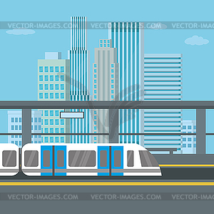 Subway or skytrain station,city metro - vector image