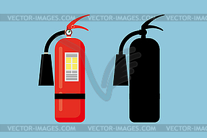 Red fire extinguisher with black - vector image