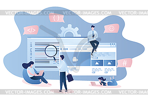 Software or app development- front-end and - stock vector clipart