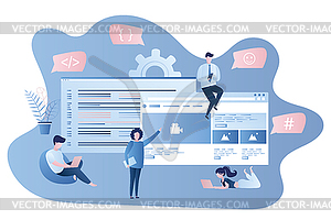 Front-end and back-end development,human - vector image