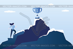 Businesswoman or office worker climbs - vector image