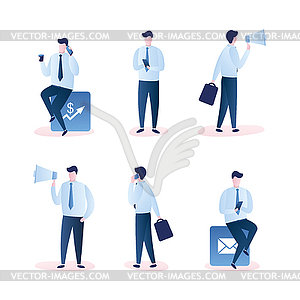 Set of businessmen or office workers,various male - vector clipart