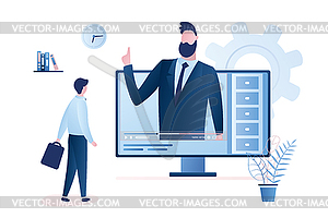 Online education or business training. Modern - vector clipart