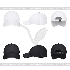 White and black caps - vector clipart / vector image