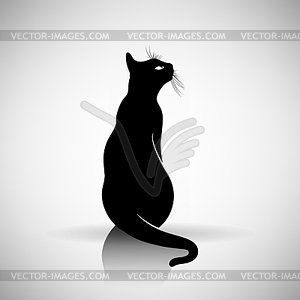 Stylized silhouette of cat - vector clipart