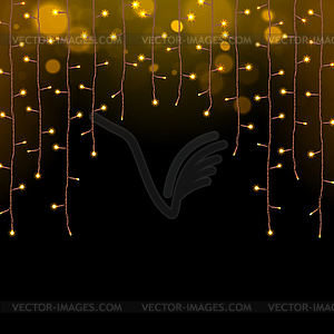 Glowing Christmas Lights Garland - vector image