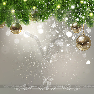Christmas Background with Falling Snowflakes - vector clipart