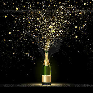 Champagne Gold Confetti Splashes - vector clip art
