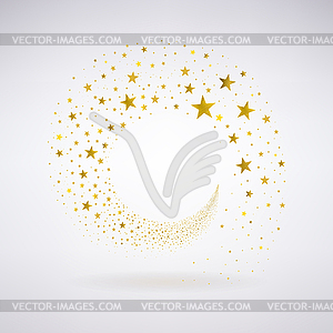 Circulation of Gold Stars - vector image