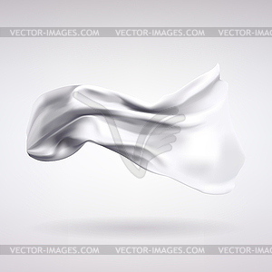 Белая атласная ткань развевается на ветру - изображение в формате EPS