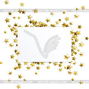 Баннер с золотыми звездами-конфетти - изображение векторного клипарта