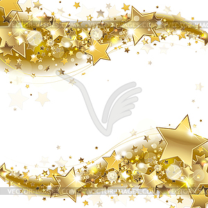 Banner with Gold Stars - color vector clipart