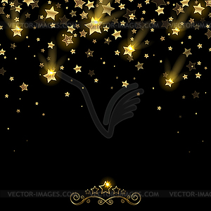 Salute of Golden Falling Stars - vector clip art