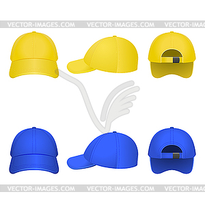 Yellow and Blue Caps - vector image