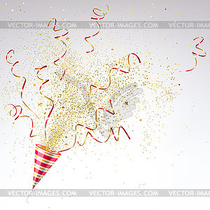 Party Popper with Confetti - vector clipart