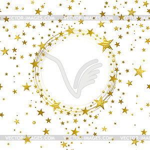 Round Banner of Gold Stars - vector image