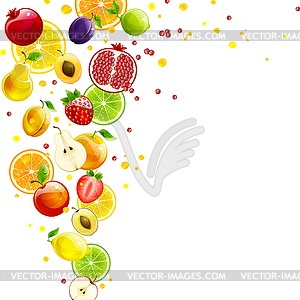 Whirlwind of Juicy Fruit - stock vector clipart