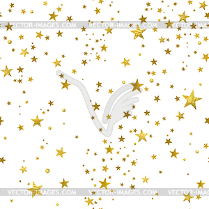 Бесшовный узор из декоративных золотых звездочек - стоковый векторный клипарт