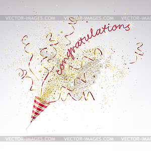 Congratulatory Background of Party Popper with - vector clipart